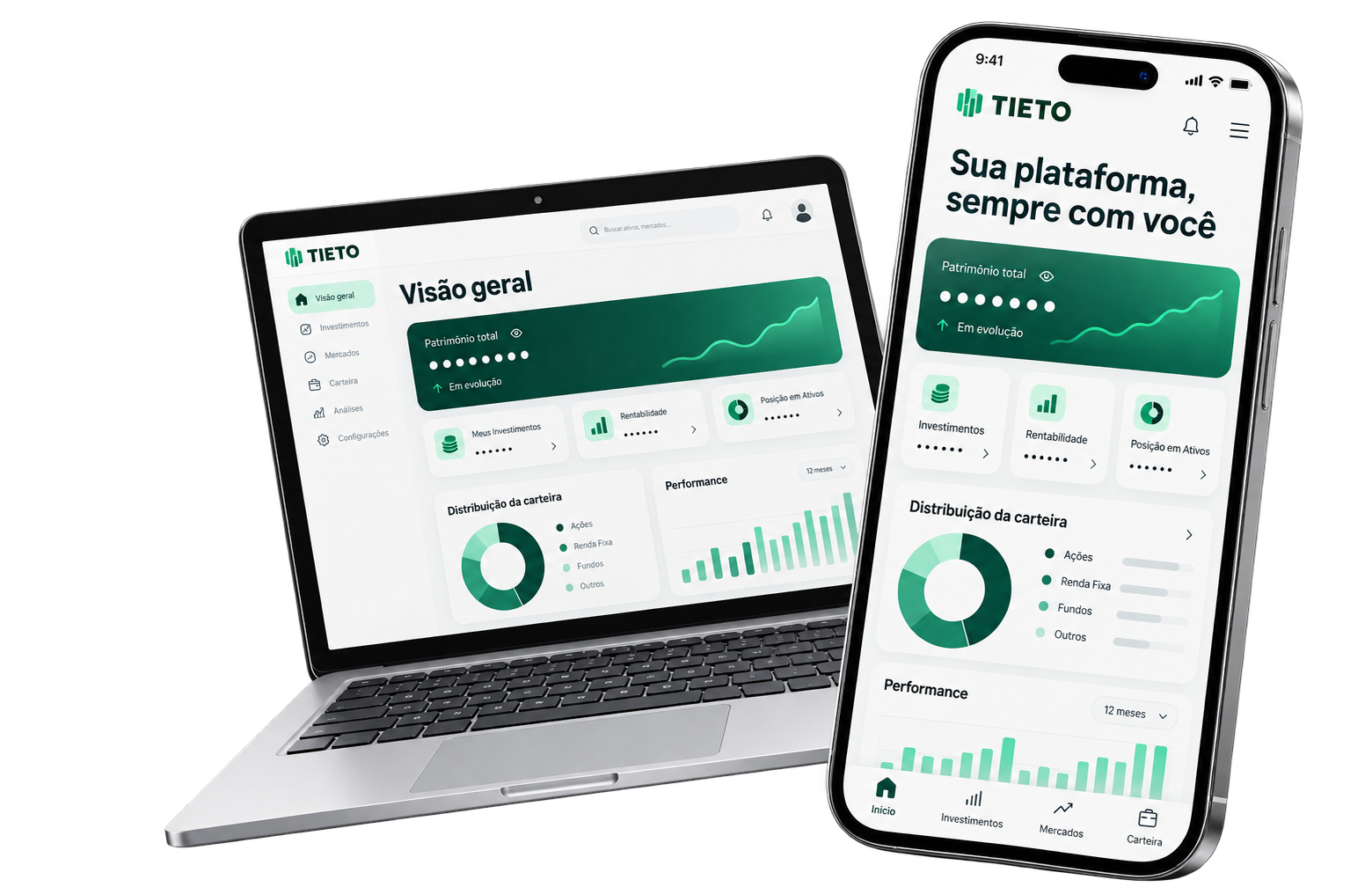 Plataforma Tieto no celular e no computador